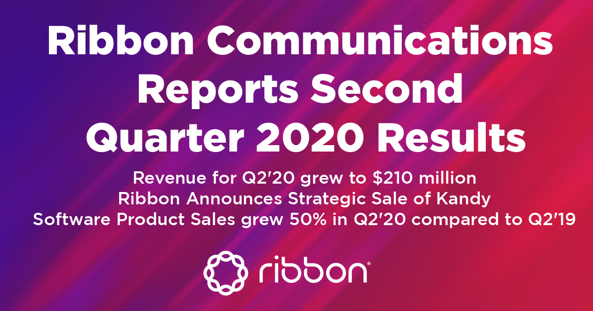 Ribbon Communications Inc. Reports Second Quarter 2020 Financial ...