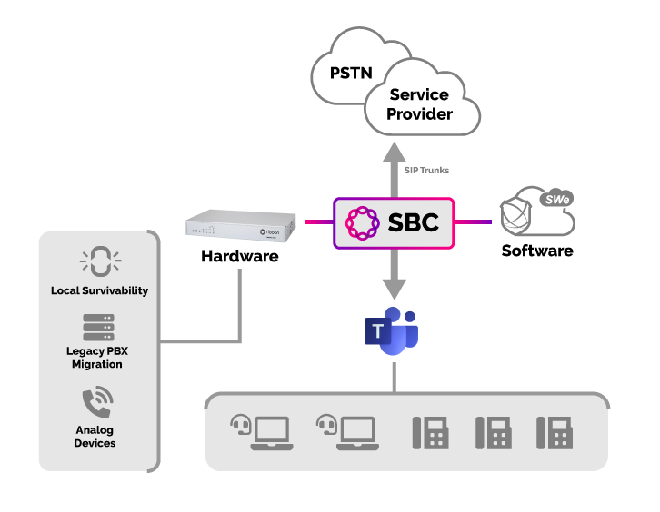 Ribbon SBC 1000 Gateway w 1 Pri, 4 FXO, 12 FXS (SBC-1K-R-2P-20FSFO-GW)